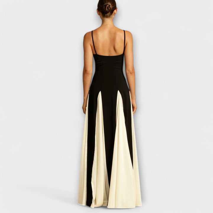 Ember - Classic Elegance: A-Line Maxi Dress with Tulle Panels