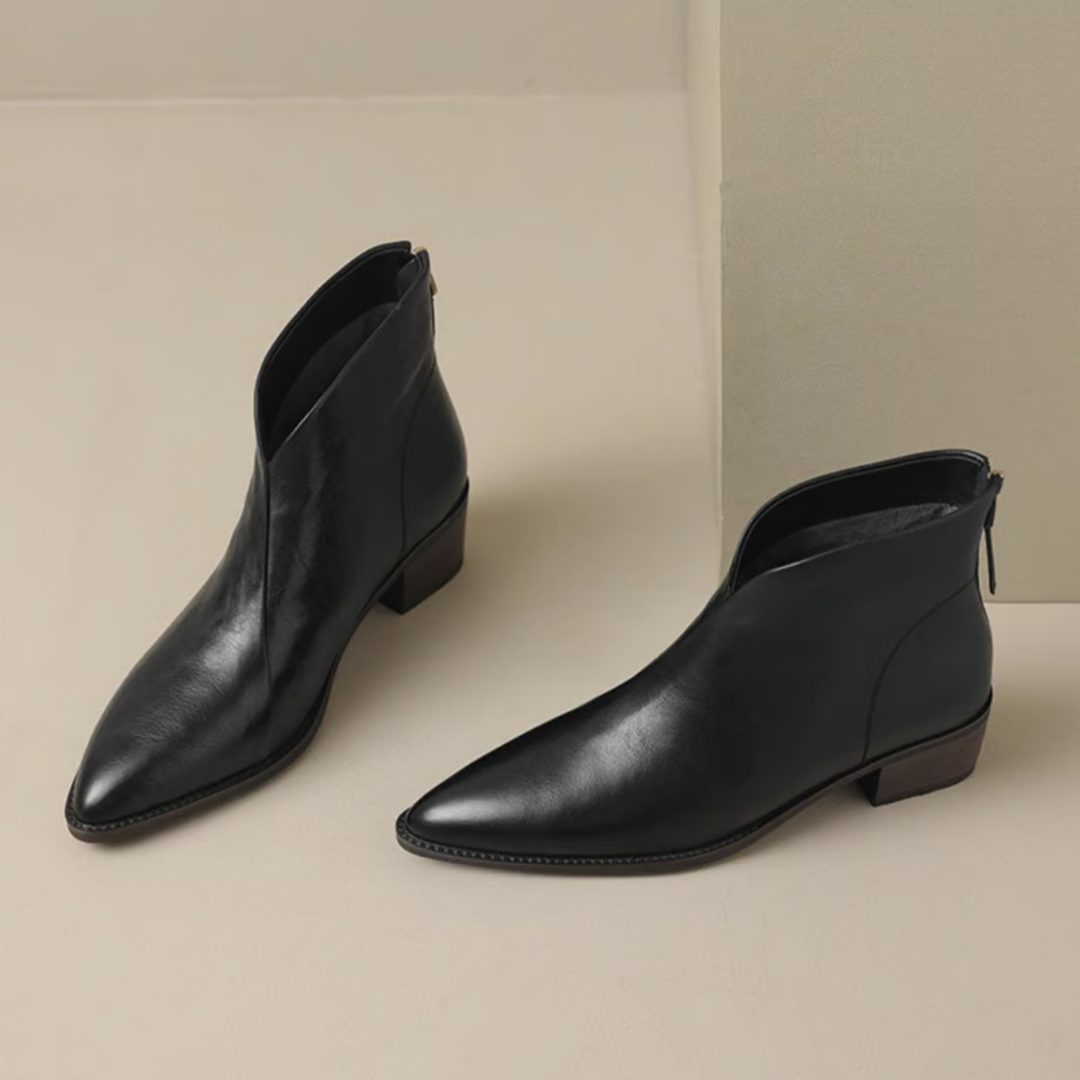 Charlotte | Luxury Ankle Boots with Low Heels