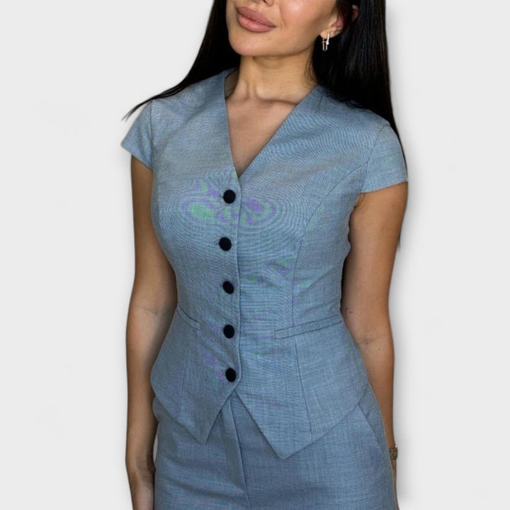 Ivy - Stylish V-Neck Top and Trouser Set