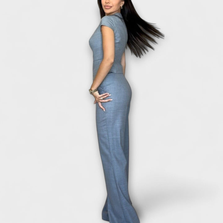 Ivy - Stylish V-Neck Top and Trouser Set