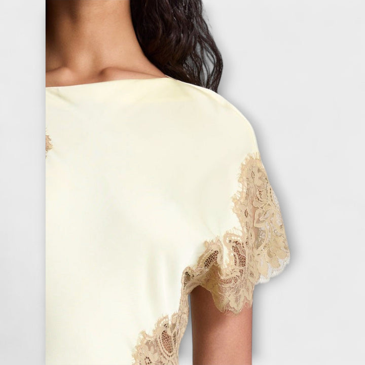 Margaret - Maxi Dress with Satin and Lace Accent