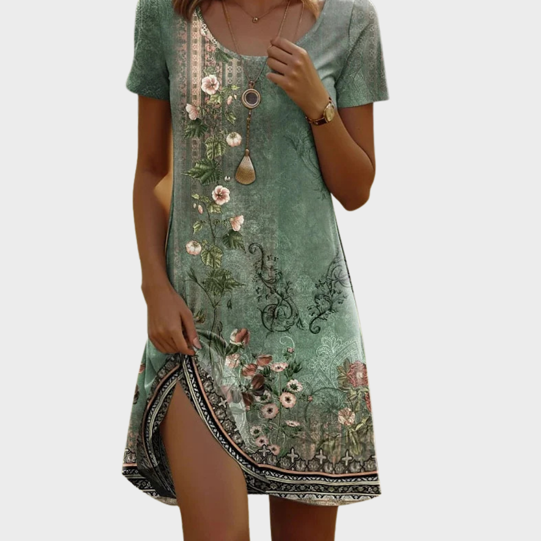 Maja | Elegant Summer Dress with Flowers