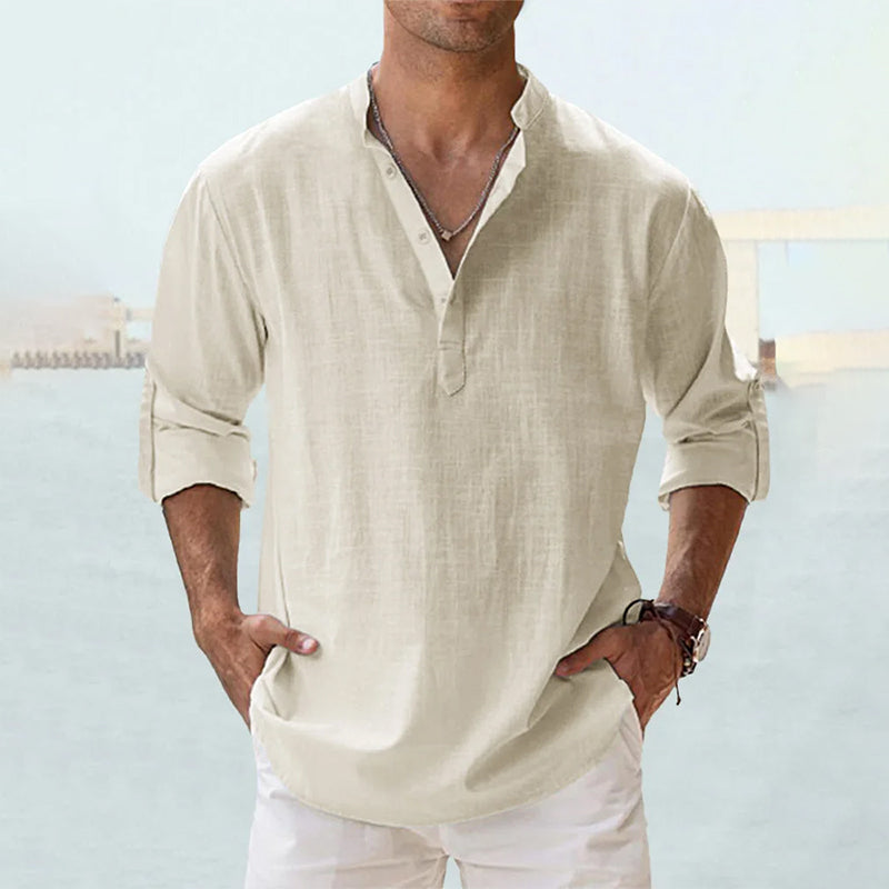 Men's Long-Sleeve Linen Shirt