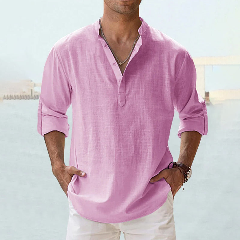 Men's Long-Sleeve Linen Shirt