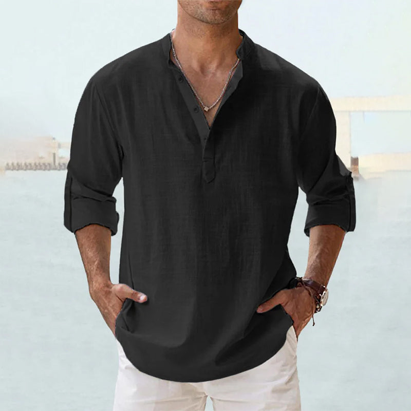 Men's Long-Sleeve Linen Shirt