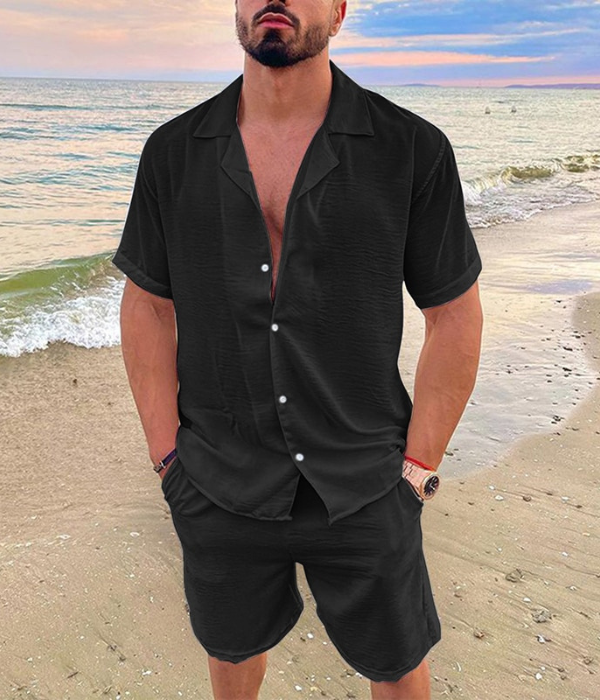 Men’s Summer Linen Short Sleeve Set