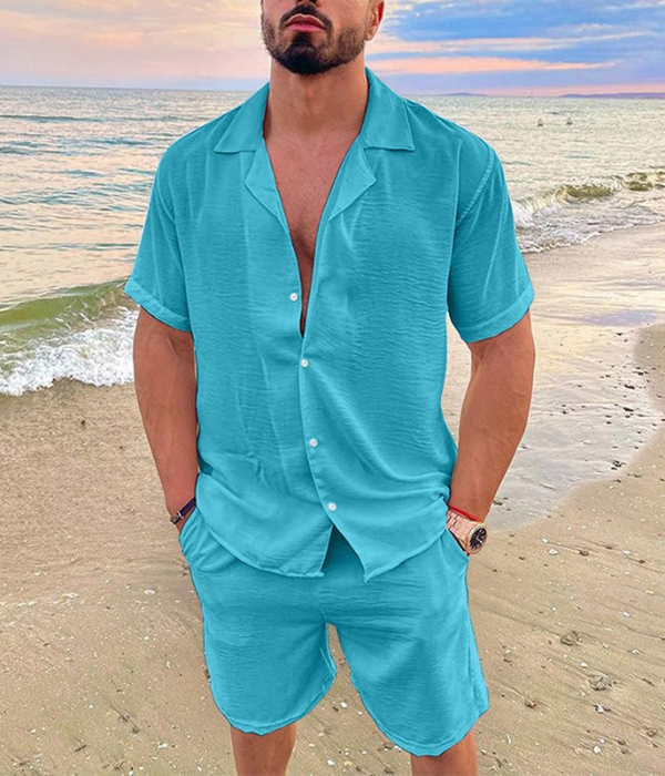 Men’s Summer Linen Short Sleeve Set