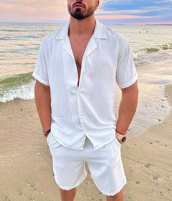 Men’s Summer Linen Short Sleeve Set