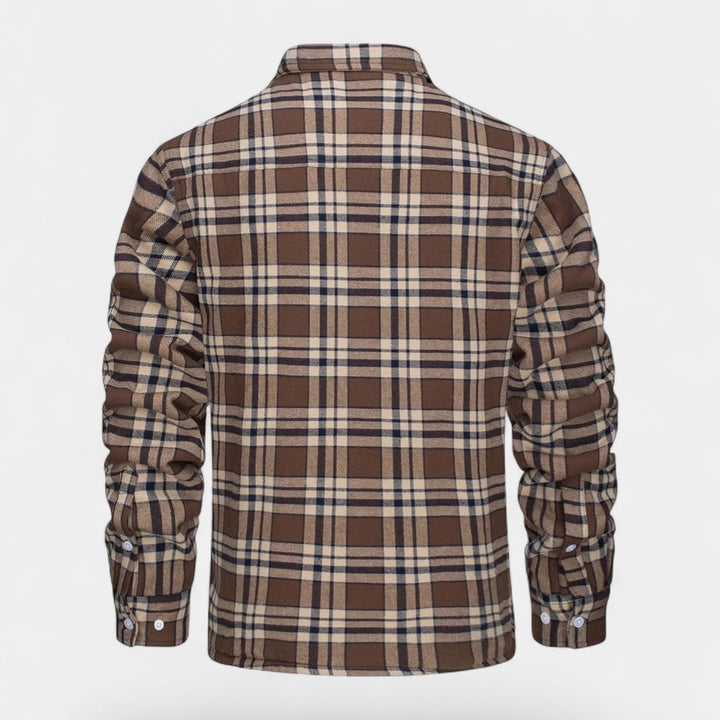 Men's Checkered Flannel Shirt with Fleece Lining