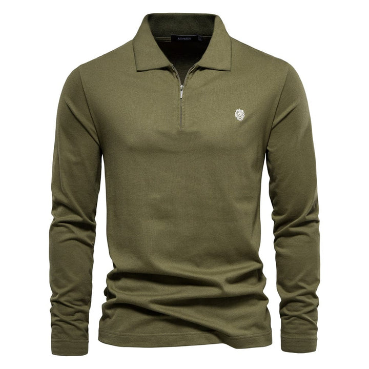 Men's Casual Long Sleeve Polo Shirt
