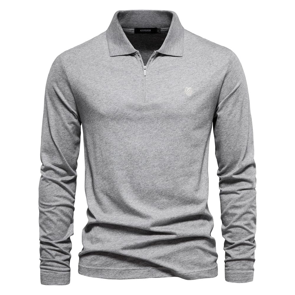 Men's Casual Long Sleeve Polo Shirt