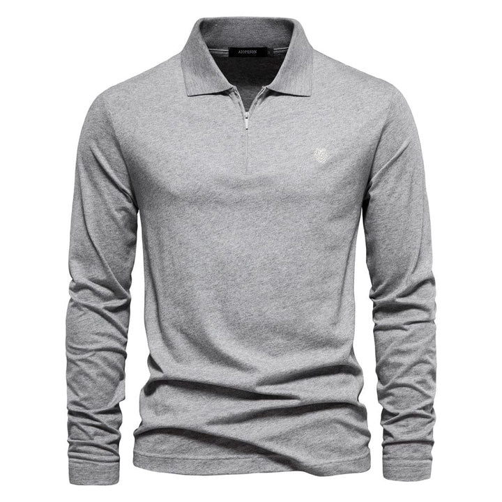 Men's Casual Long Sleeve Polo Shirt