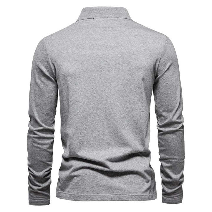 Men's Casual Long Sleeve Polo Shirt