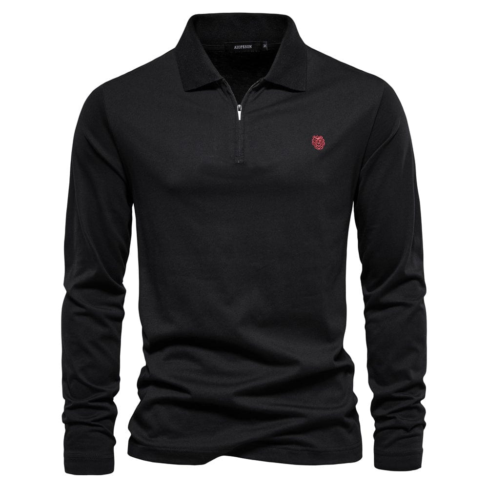 Men's Casual Long Sleeve Polo Shirt