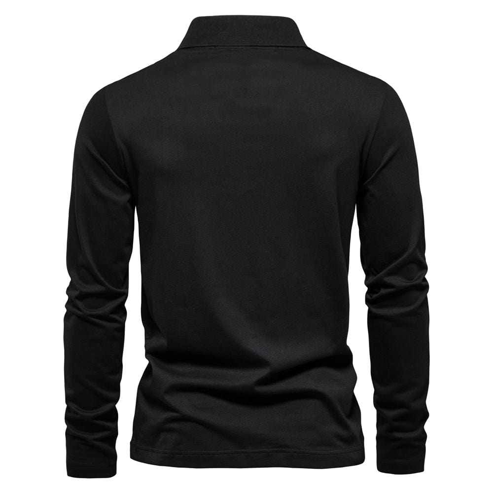 Men's Casual Long Sleeve Polo Shirt