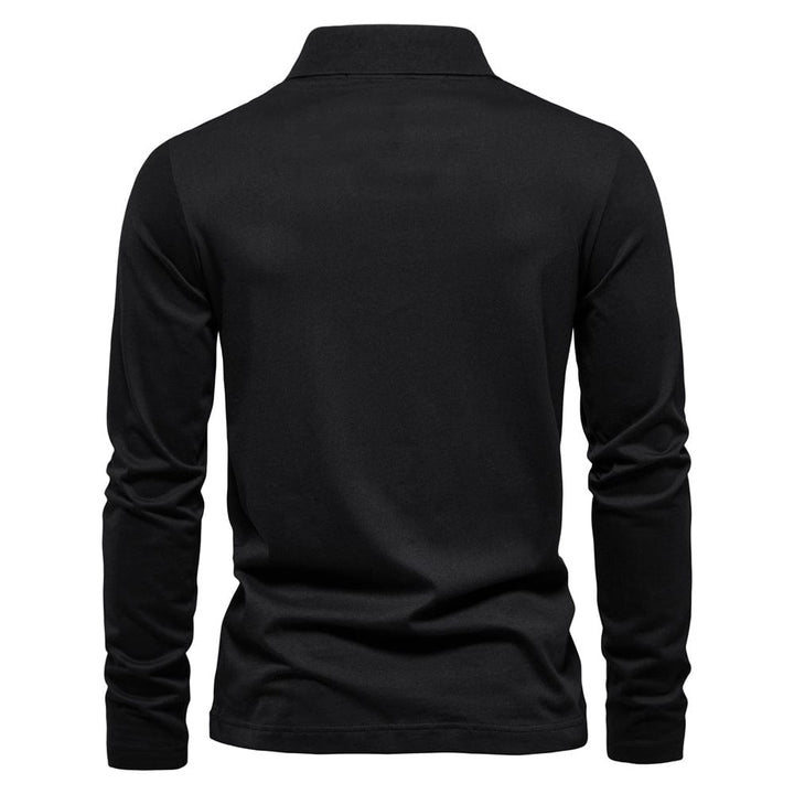 Men's Casual Long Sleeve Polo Shirt