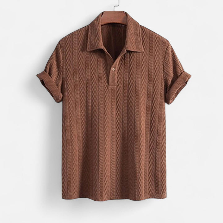 Knit Polo Shirt – Textured Front & Soft Stretch Shape