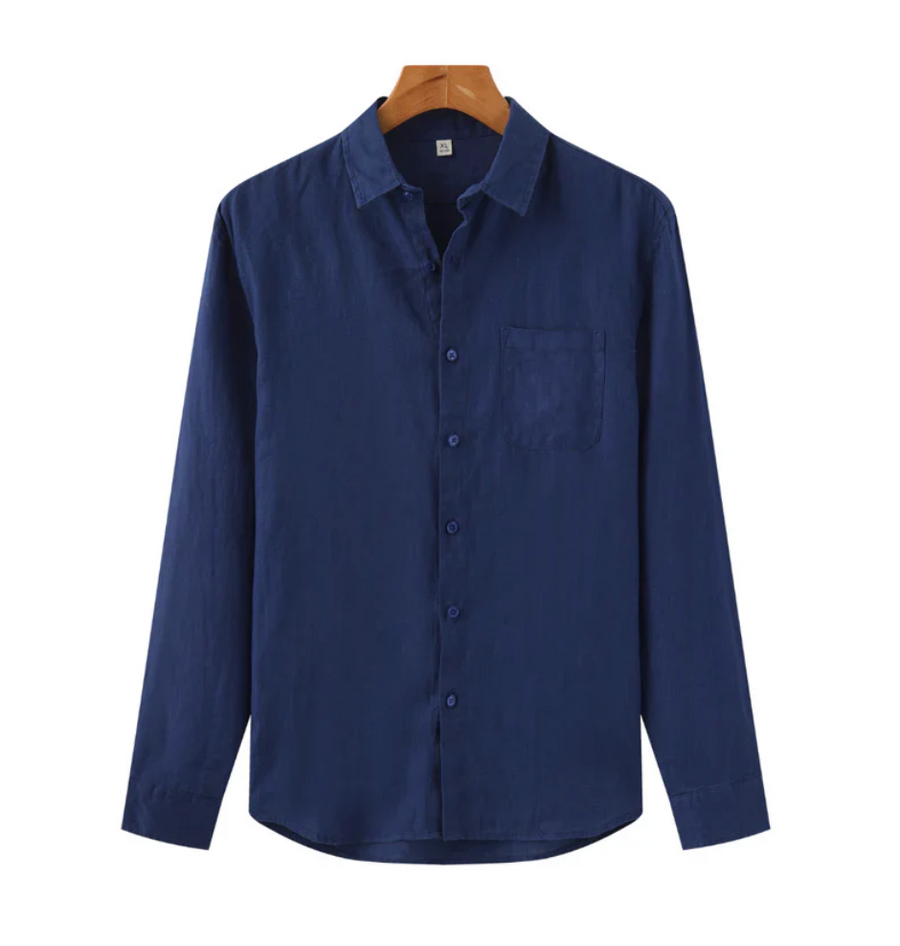 Men's Linen Button-Up Shirt