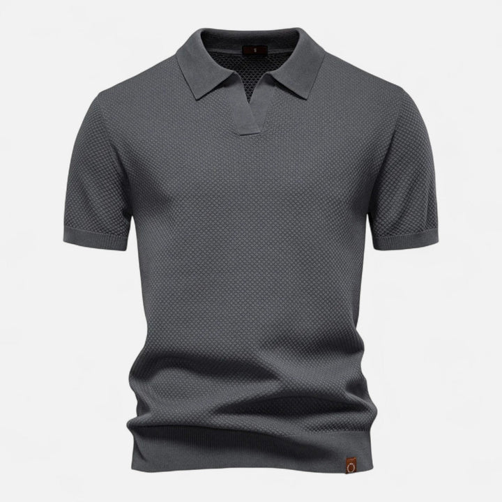 Knit Polo Shirt – Button Neck & Long Sleeves
