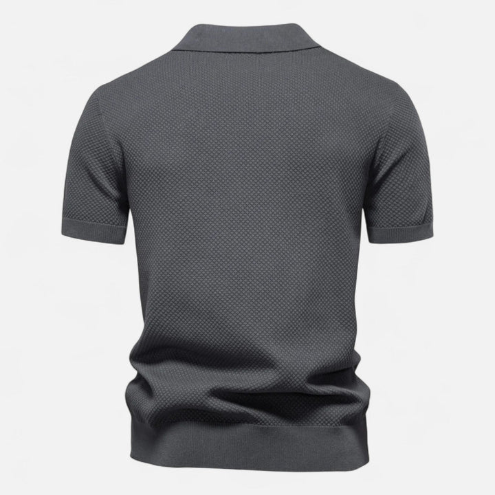 Knit Polo Shirt – Button Neck & Long Sleeves
