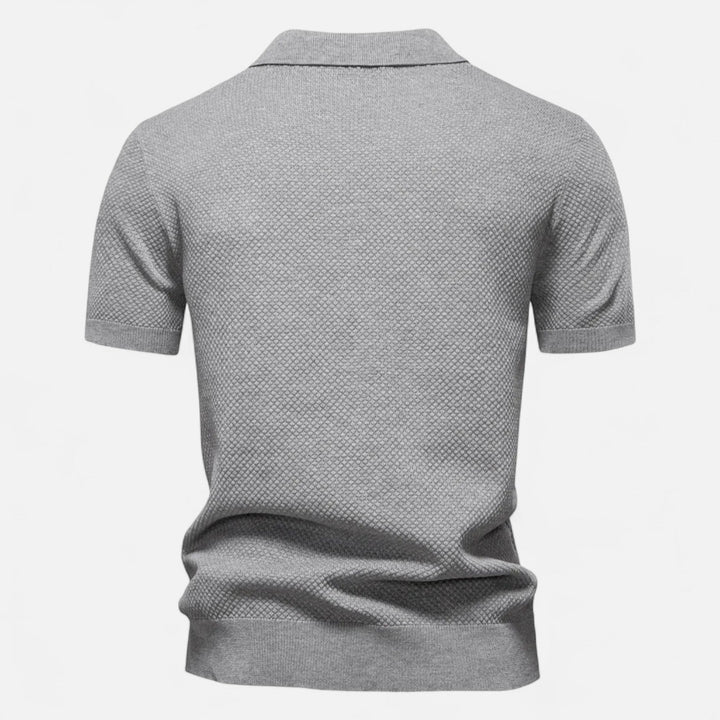 Knit Polo Shirt – Button Neck & Long Sleeves