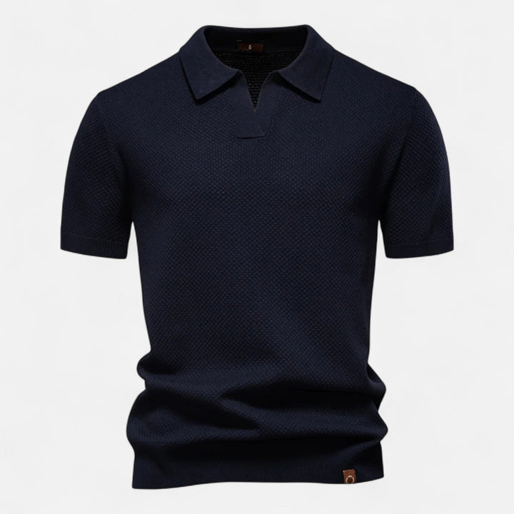Knit Polo Shirt – Button Neck & Long Sleeves