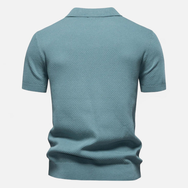Knit Polo Shirt – Button Neck & Long Sleeves