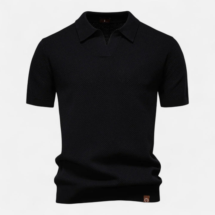 Knit Polo Shirt – Button Neck & Long Sleeves