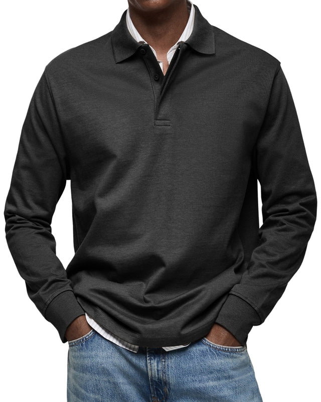 Men's Long Sleeve Polo Shirt - Casual and Comfortable