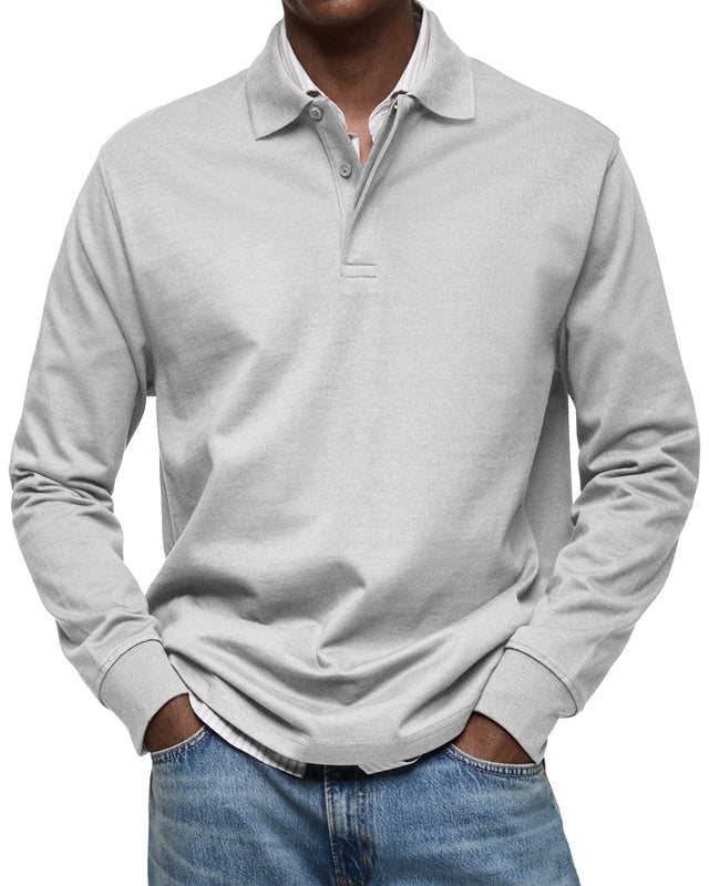 Men's Long Sleeve Polo Shirt - Casual and Comfortable
