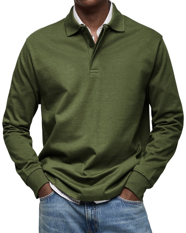 Men's Long Sleeve Polo Shirt - Casual and Comfortable