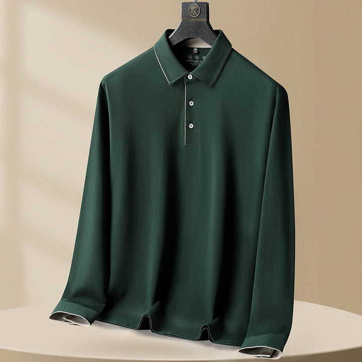 Men's Long Sleeve Polo Shirt - Comfortable Casual Style