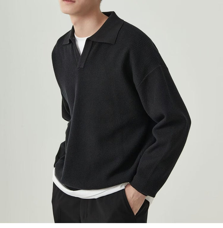 Men's Loose Long-Sleeved Shirt for Casual and Business Wear