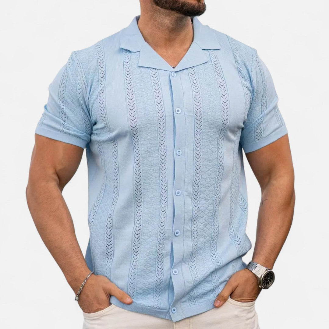 Knit Shirt – Patchwork Stripes & Flexible Shape