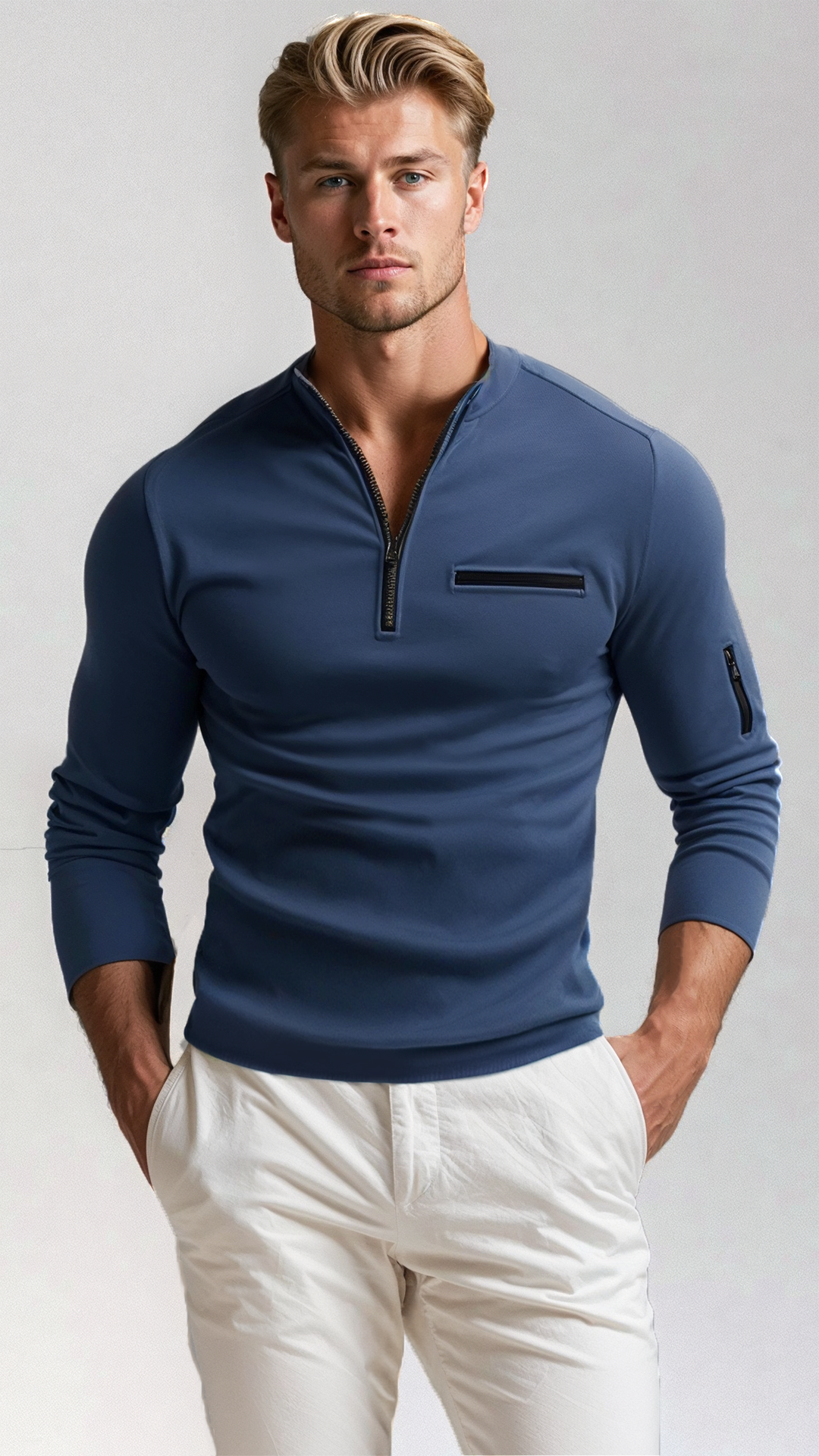 Men's Quarter-Zip Polo Shirt