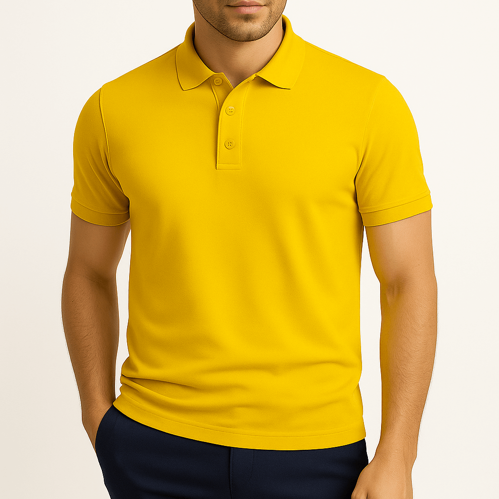 Men's Slim Fit Polo Shirt with Lapel