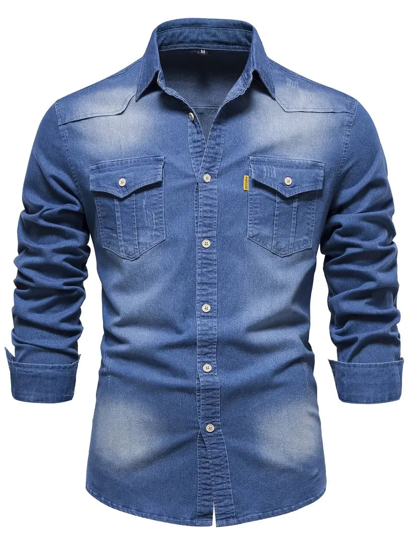 Men's Stretch Denim Casual Shirt