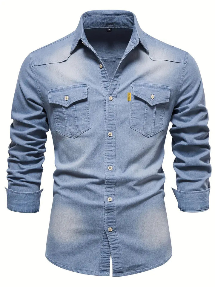 Men's Stretch Denim Casual Shirt