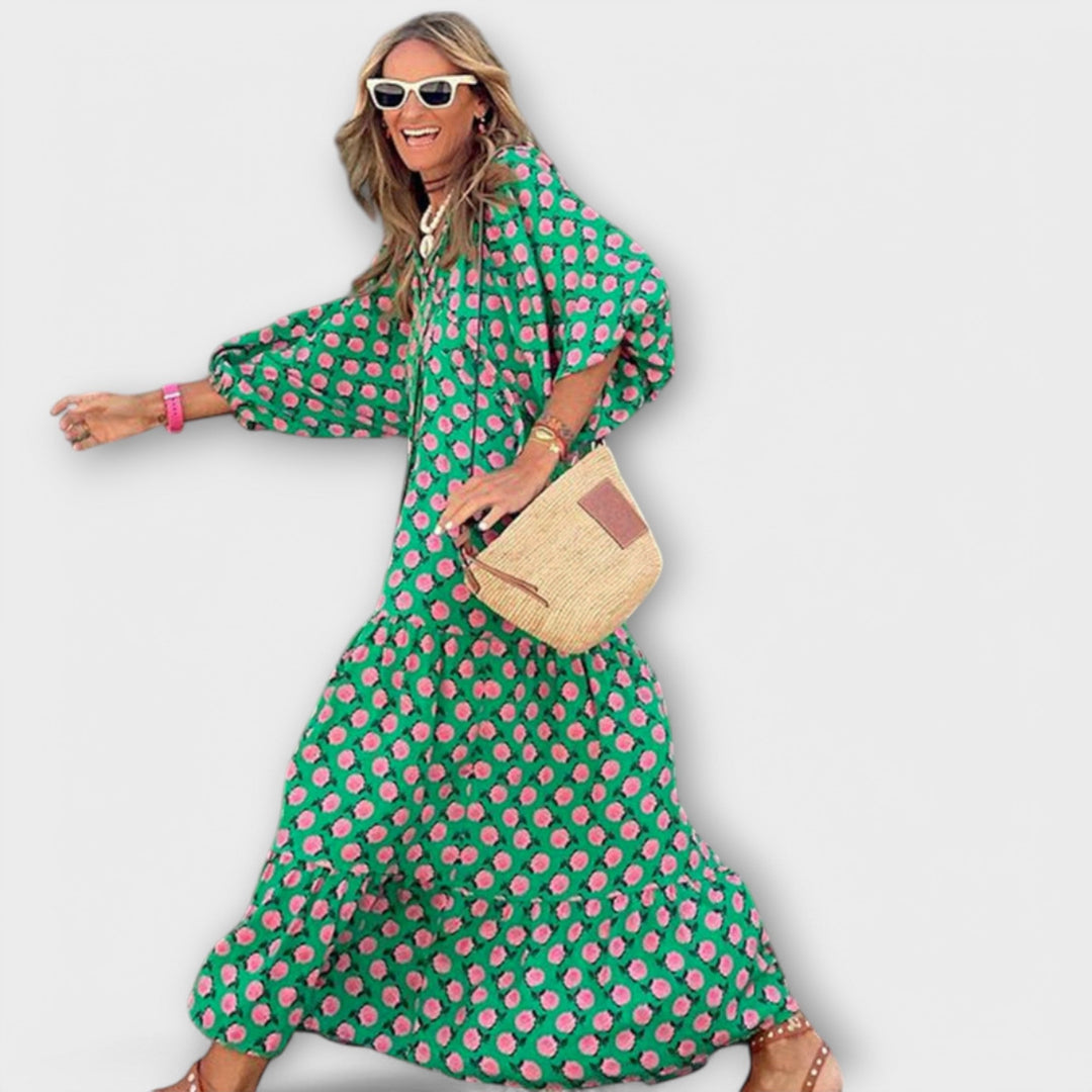 Elegant geometric maxi dress