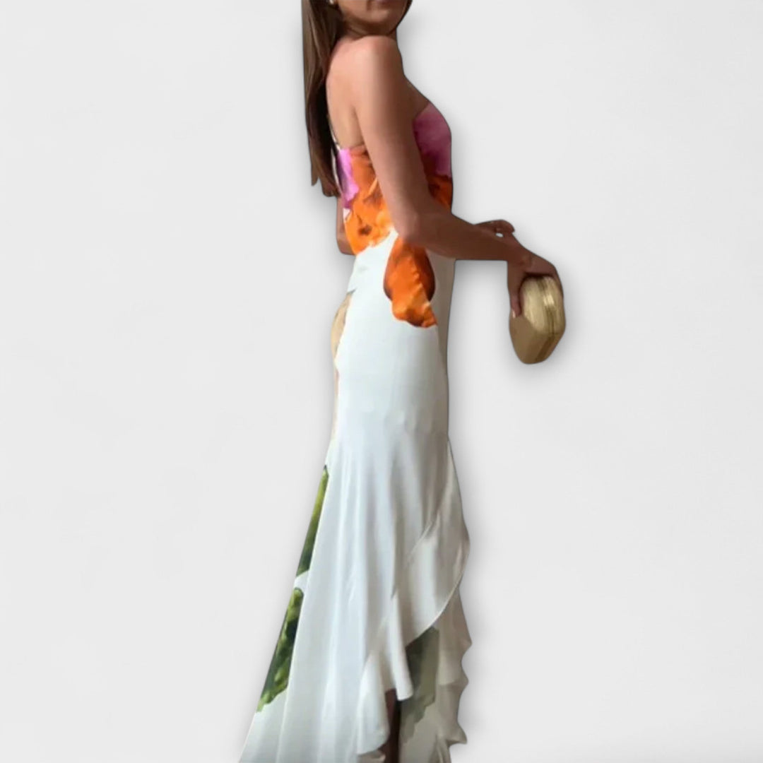 The Sapphire - Elegant Patchwork Maxi Dress