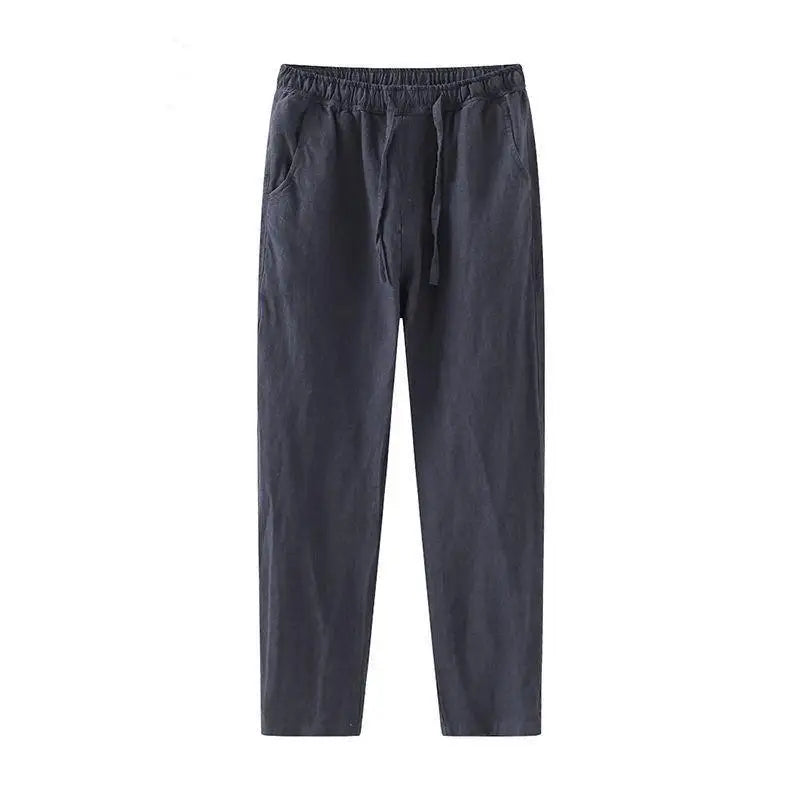 Men's Linen Wide Leg Trousers