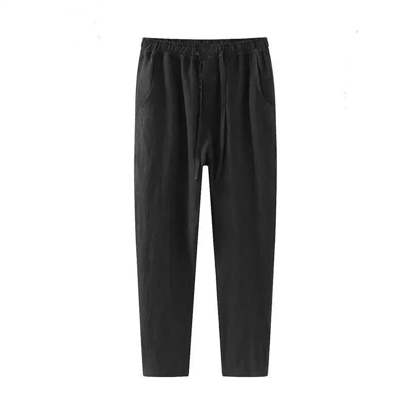 Men's Linen Wide Leg Trousers