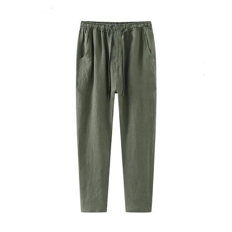 Men's Linen Wide Leg Trousers