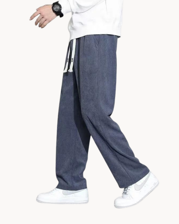 Corduroy Trousers – Drawstring Waist & Relaxed Shape