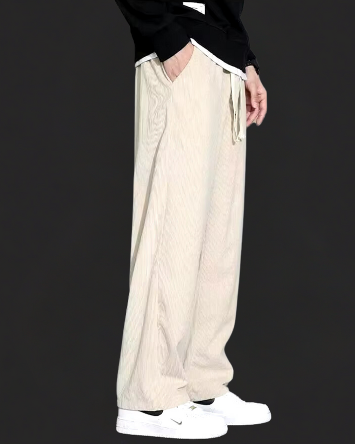 Corduroy Trousers – Drawstring Waist & Relaxed Shape