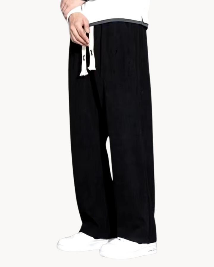 Corduroy Trousers – Drawstring Waist & Relaxed Shape