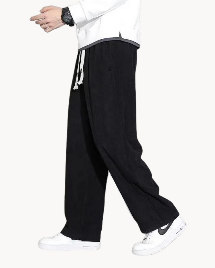 Corduroy Trousers – Drawstring Waist & Relaxed Shape