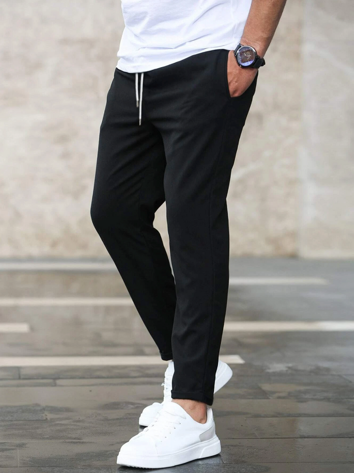 Men's Stretch Trousers - Premium Comfort Black Pants