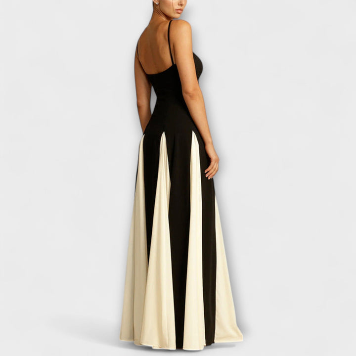 Ember - Classic Elegance: A-Line Maxi Dress with Tulle Panels